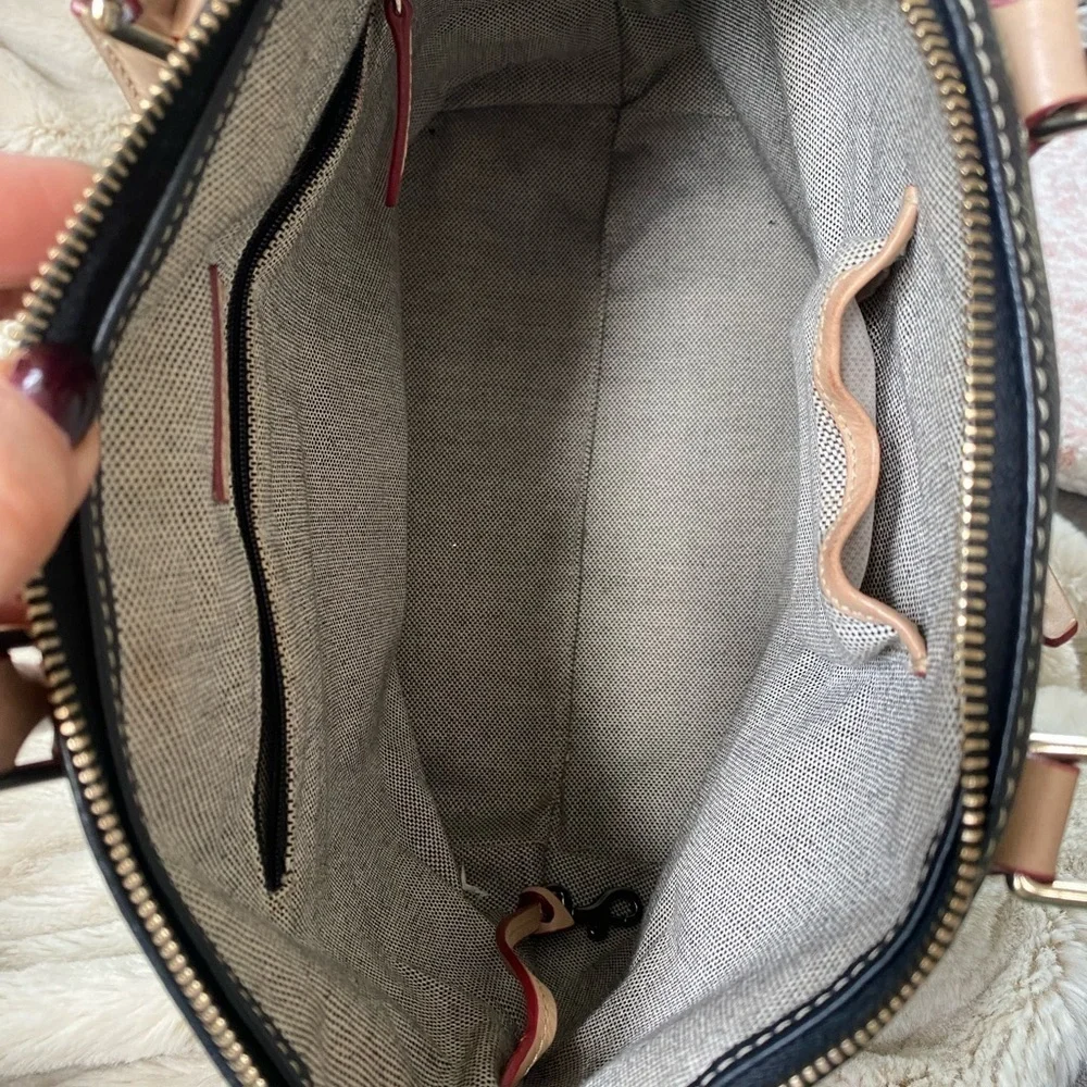 Dooney & Bourke Dillen Double Pocket Satchel Black & Tan
